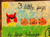 "Once upon a time, there were 3 little pigs and a big bad wolf"