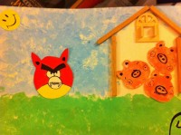 "The second little pig built a house of sticks"